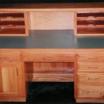 Solid Oak Executive Desk with Riser
